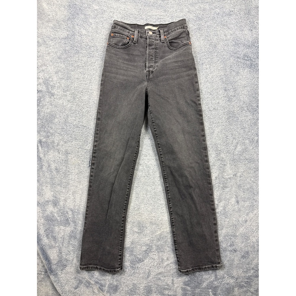 Levi's Womens 28 Charcoal Gray Ribcage Straight Ultra High Rise Jeans 79078-0015
